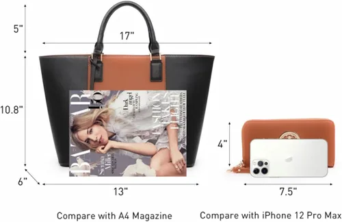 Vista 59 de Dasein Satchel Purse Handbag for Women Large Shoulder Work Tote Bag With Matching Wallet
