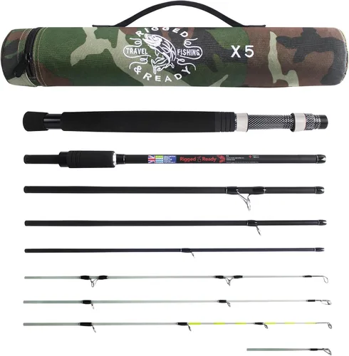 Vista 11 de Rigged & Ready X Series™ Travel Fishing Rods. 6 Super Compact Combos & Rods Multi-Functional, Spinning Poles. 5 to 25 Techniques from one Rod.
