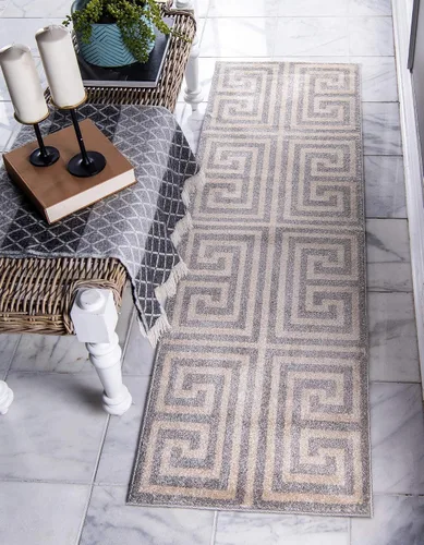 Vista 26 de Unique Loom Athens Collection - Alfombra clásica geométrica moderna con diseño de bordes, 3 pies 3 pulgadas x 5 pies 3 pulgadas, negro/beige negro