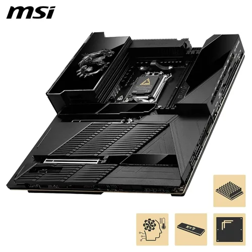 Vista 4 de MSI MEG X870E GODLIKE, E-ATX - Compatible con procesadores AMD Ryzen 9000/8000/7000, AM5 - Dynamic Dashboard III, EZ Slide M.2, 110A SPS, memoria