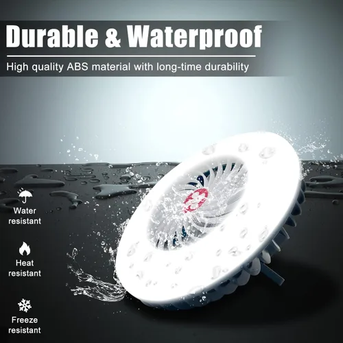 Vista 6 de Ventilador de camping portátil con linterna LED, recargable por USB, impermeable, ventilador de tienda de campaña con gancho para colgar, kits