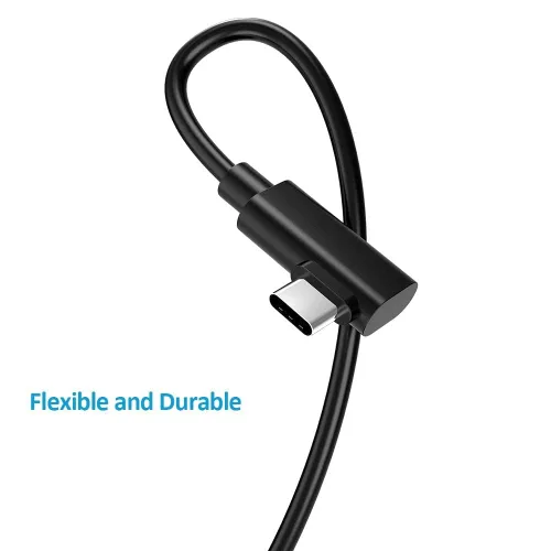 Vista 6 de Easy Hood Cable USB C a USB C compatible con auriculares Oculus QuestQuest 2Oculus Link VR, ángulo recto tipo C de transferencia de datos de alta