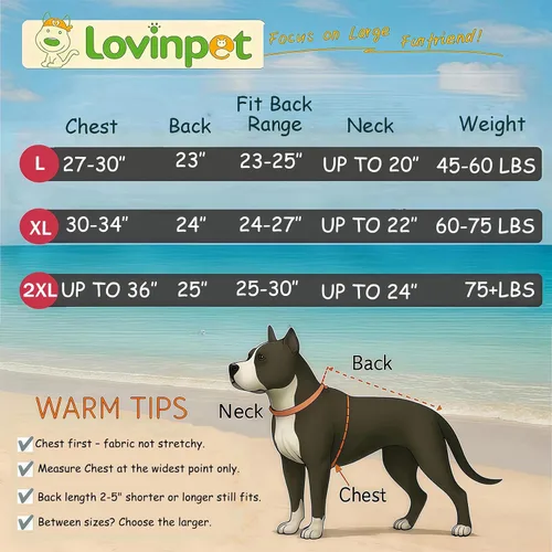 Vista 2 de LovinPet Chaquetas para perros grandes de 50 a 60 libras, ropa de tela de franela agradable a la piel para perros, estampado de espuma de mar
