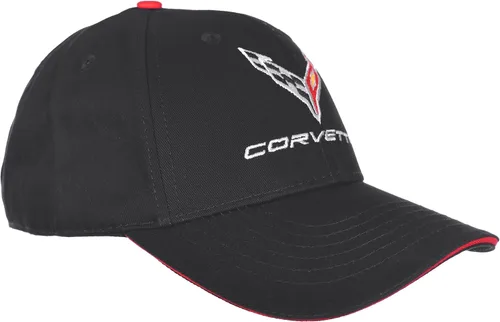 Vista 4 de JH DESIGN GROUP Men's Chevy Corvette C8 Logo Cap Adjustable Black Hat