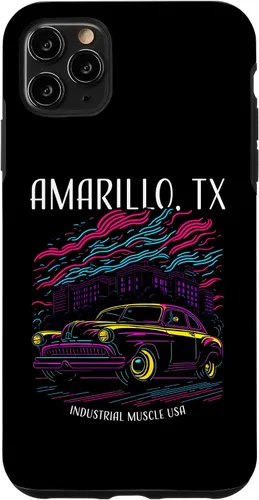 Vista 11 de iPhone 15 Amarillo TX Industrial Muscle USA Classic Hotrod Car Design Case