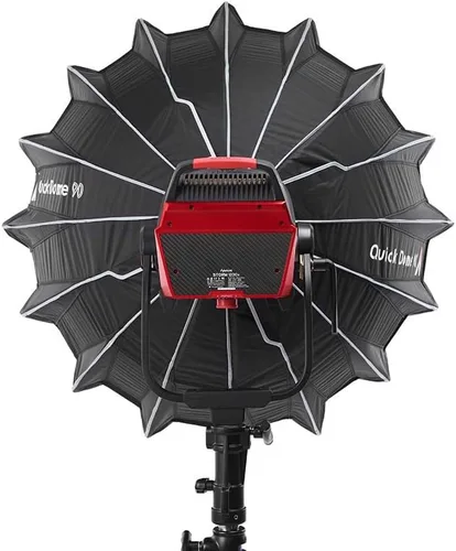 Vista 2 de Aputure Light Dome Quick Dome 90 Softbox, 90cm (3 pies) Softbox Circular Bowens Mount con Diseño de Liberación Rápida, Incluye Difusión, Rejilla