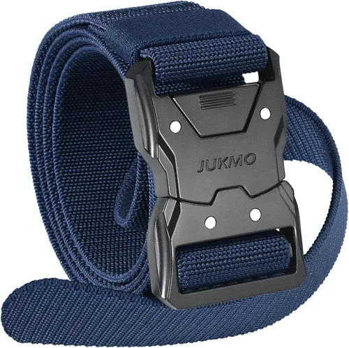 Vista 13 de JUKMO - Cinturón táctico de liberación rápida, cinturón de nailon de 1.5 pulgadas estilo militar para senderismo con hebilla de cinturón