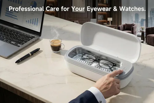 Vista 7 de Limpiador ultrasónico de joyas, limpiador ultrasónico profesional de 49KHz para joyas, anteojos, anillos, relojes, navaja de afeitar, dentadura