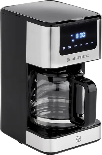 Vista 2 de West Bend Cafetera de goteo que prepara caliente o helado, programable con selector de fuerza de preparación, apagado automático y 6 funciones
