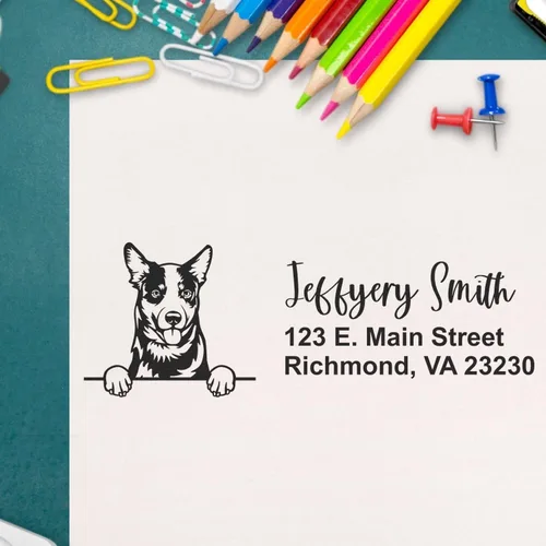 Vista 19 de American Bulldog Stamp Duo, Custom Return Address for Dog Lovers, Personalized Mail Mark for Letters and Cards