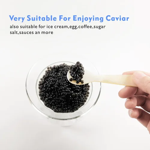 Vista 3 de ThougrLyh Cuchara de caviar 24 cucharas de madreperla para salsa de helado de caviar de 3.54 pulgadas