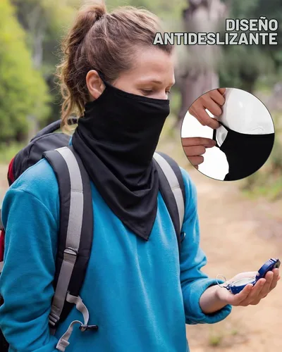 Vista 5 de JaGely Paquete de 12 polainas para el cuello, bufanda, máscara elástica con cinta elástica para las orejas, diadema absorbente para mujeres y Negro