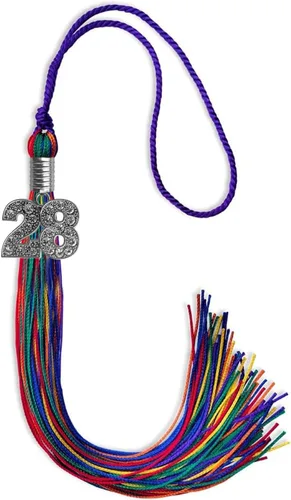 Vista 79 de Endea Graduation Borla de un solo color con dije de plata brillante (oro antiguo, 2022)