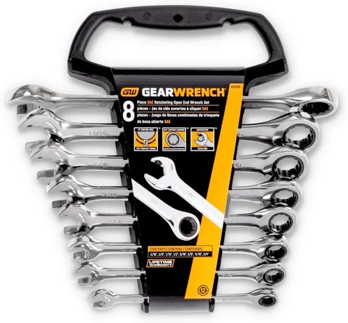 Vista 4 de GEARWRENCH - Juego de 8 piezas de llaves combinadas de trinquete con extremo abierto de 12 puntos SAE - 85599