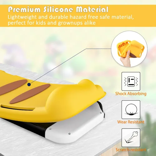 Vista 4 de KENOBEE Funda de silicona para Nintendo Switch OLED modelo 2021, suave y ligera, con agarre ergonómico, con absorción de golpes y diseño