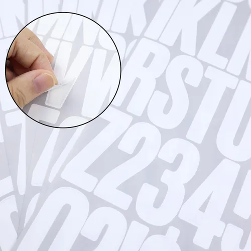 Vista 2 de 8 hojas de calcomanías con números de letras, calcomanías de vinilo de 2 Blanco