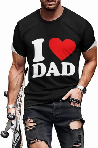 Vista 4 de Camisetas de cuello redondo para hombre con estampado de manga corta con diseño divertido