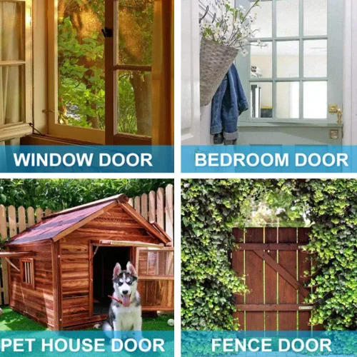 Vista 7 de MroMax Pestillo de perno de puerta con resorte, cierre deslizante de plástico ABS negro con botón de interruptor para puerta, gabinete, accesorios