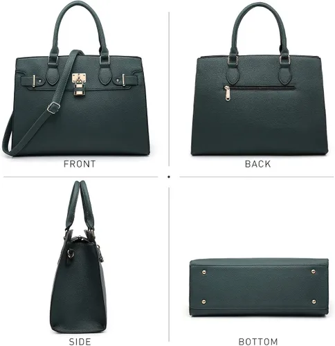 Vista 3 de Bolso de mano y bolsos para mujer con asa superior de avestruz bolsa de trabajo con cartera