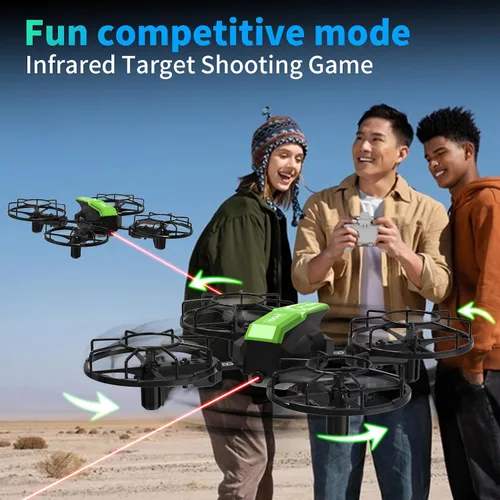 Vista 2 de LE-IDEA IDEA9 Drone montado con modelo de competencia RC Quadcopter, 3 Speed Modes Headless Mode, Propeller Protection, 2 Batteries, Educational