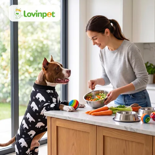 Vista 9 de LovinPet Mono grande para perros, camisas elásticas de algodón con estampado de animales, ropa completa para perros perfecta para evitar que lamen