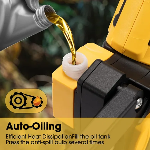 Vista 3 de Motosierra para batería Dewalt de 20 V MAX, motosierra de poda inalámbrica sin escobillas de 8 pulgadas, corte rápido y potente de 24.6 pies/S