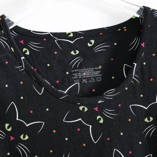 Vista 3 de Inadays Camisón de algodón para mujer, ropa de dormir de manga corta, camisón casual con estampado, pijama holgado y cómodo