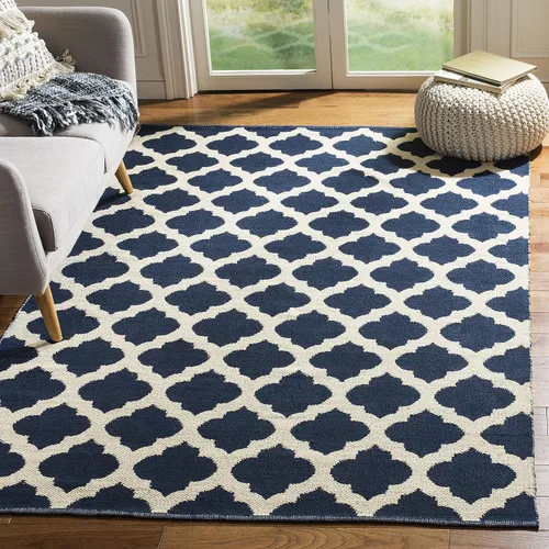 Vista 5 de SAFAVIEH Montauk Collection - Alfombra decorativa, 2 pies 6 pulgadas x 4 pies, color negro y marfil, hecho a mano, de algodón enrejado, ideal