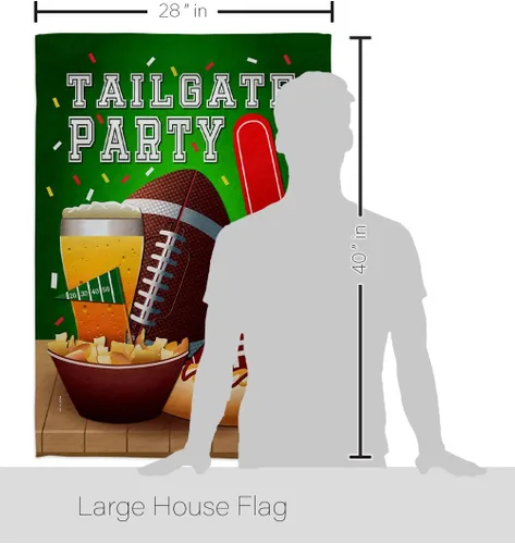 Vista 2 de Bandera de casa de juego para portón trasero, fútbol deportivo, fútbol americano, equipo estadounidense, Super Bowl, actividades de entretenimiento