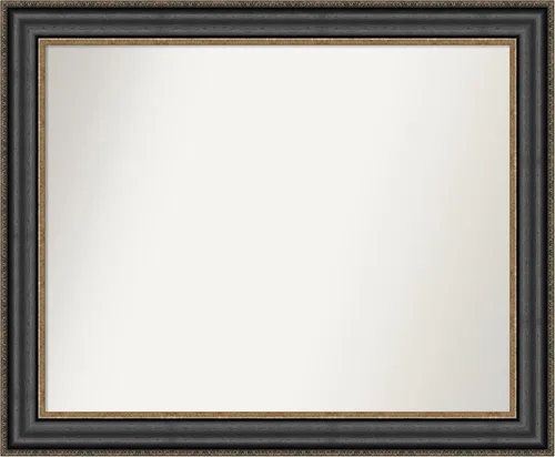 Vista 382 de Amanti Art Espejo personalizado, espejo de baño negro puente, espejo de pared o espejo de tocador de baño sobre el fregadero (26 x 26 pulgadas)