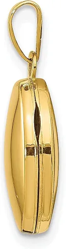 Vista 3 de Collar de cadena con dije ovalado de oro amarillo de 14 quilates con foto que sostiene fotos, joyería fina para mujeres, regalos para ella