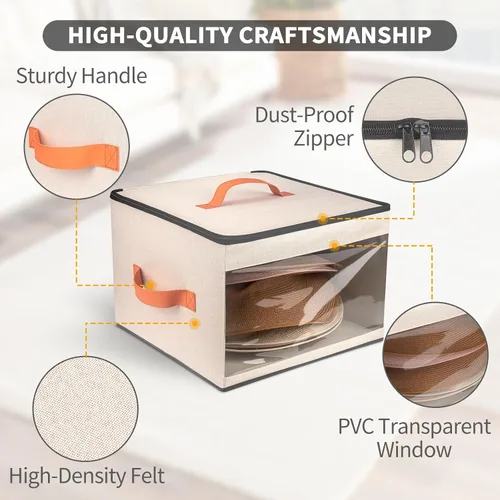 Vista 6 de kushon Caja de almacenamiento mejorada para sombreros para mujeres y hombres, bolsa organizadora de cajas de sombreros de armario con tapas a prueba