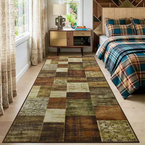 Vista 20 de Tepook Alfombras de área de 5 x 7 pies para sala de estar, alfombra geométrica grande moderna para dormitorio, alfombra de retazos lavable