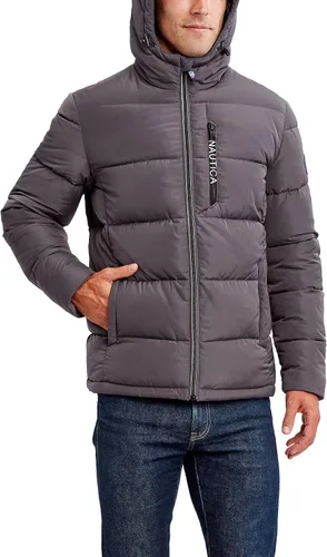 Vista 5 de Nautica Chaqueta tipo parka con capucha para hombre, resistente al agua y al viento