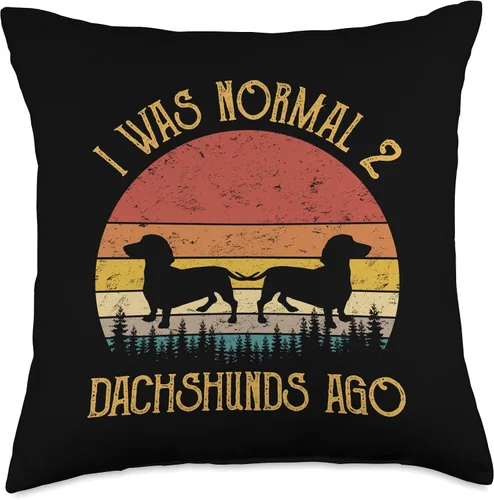 Vista 4 de I Was Normal 2 Dachshunds Ago Dachshund Owner Dog Lover Throw Pillow