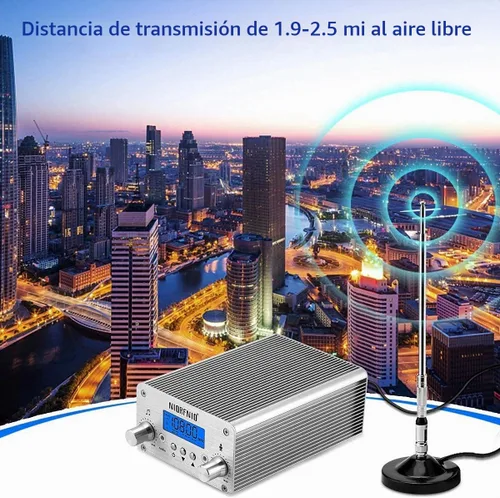 Vista 3 de NIORFNIO - Transmisor FM de 15 W - Transmisor estéreo inalámbrico Bluetooth de 87-108 mhz, utilizado en iglesias, automóviles, centros comerciales