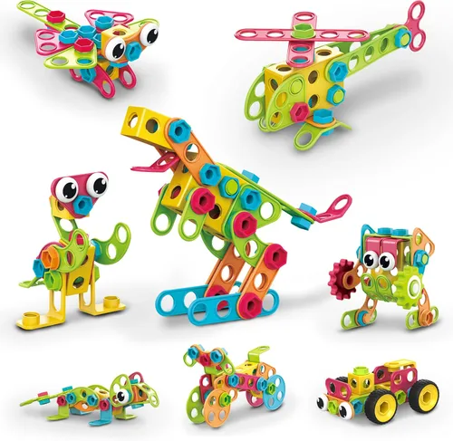 Vista 10 de PicassoTiles STEM - Juguetes de aprendizaje de 105 piezas, juego de bloques de construcción para niños, kit de ingeniería de construcción, bloques