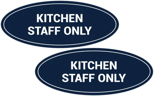Vista 10 de Signs ByLITA Letrero ovalado solo para el personal de cocina (rojo) - Pequeño