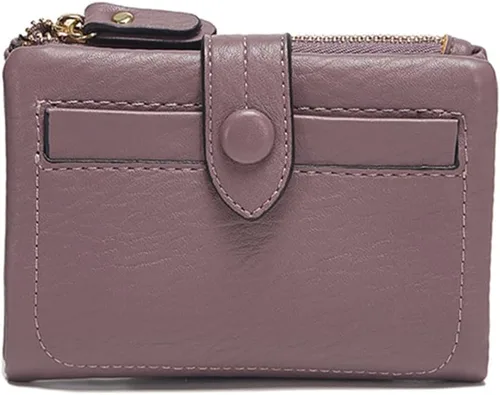 Vista 11 de Monedero para mujer, cartera de piel sintética, monedero para cambio, monedero, Albaricoque