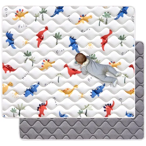 Vista 10 de Tapete de Juego de Espuma Premium Inodoro para Bebés de 36" x 36", Tapete de Gateo de Tela de Microfibra Suave para Piso - Cómodo e Hipoalergénico