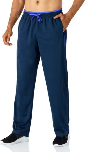 Vista 6 de Butrends Pantalones deportivos de malla para hombre con cordón en la cintura elástica, pantalones deportivos con parte inferior abierta