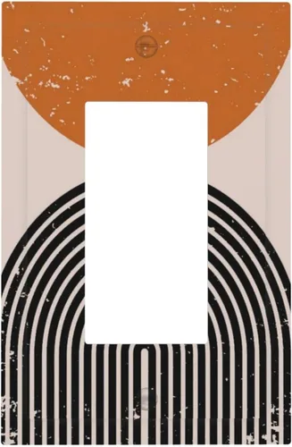 Vista 24 de Taupe Beige Marrón Gris Abstracto Arte 1-Banda Interruptor de Luz Doble de Recepción Placa de Pared Toma Cubiertas Eléctricas Decorativas Modernas