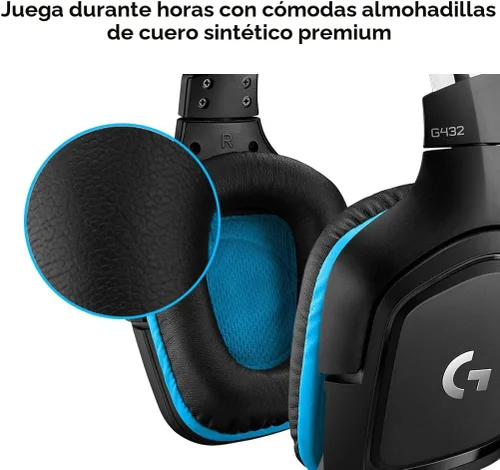 Vista 5 de Logitech G432 Auriculares con cable para juegos, color negro