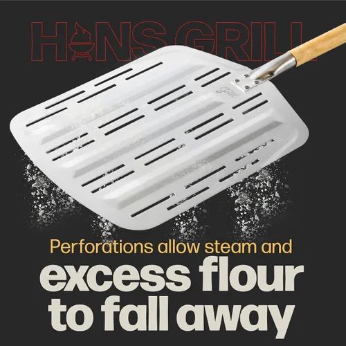 Vista 7 de Hans Grill Pizza Stone PRO XL, piedra rectangular para hornear con cáscara de aluminio