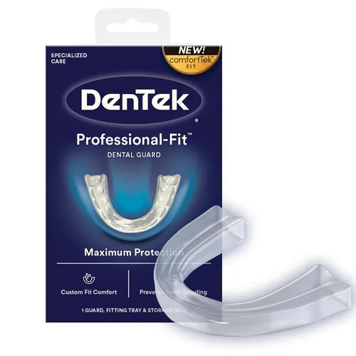 Vista 10 de DenTek Protector dental de ajuste profesional, protector bucal para rechinar dientes por la noche, 1 unidad FDA-Cleared, Mouth Guard for Grinding