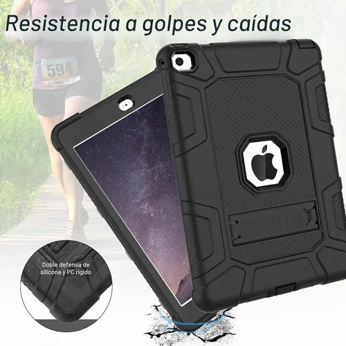 Vista 5 de TIMISM Funda para iPad Air 2, grado militar a prueba de golpes y a prueba de golpes con soporte Funda protectora resistente de 3 capas para iPad