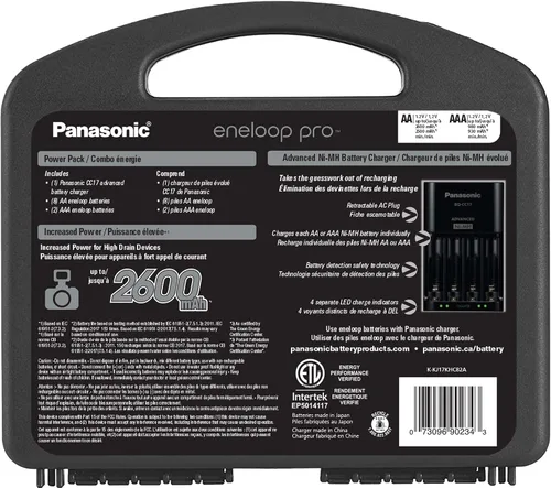 Vista 2 de Paquete de alimentación de alta capacidad Panasonic Eneloop Pro 8 AA, 2 AAA