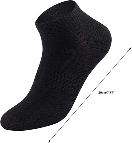 Vista 4 de 5 pares de calcetines para mujer y hombre, calcetines cortos de algodón de corte bajo, calcetines transpirables y transpirables