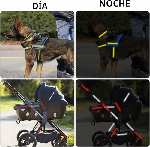 Vista 6 de 8 rollos de cinta reflectante de alta visibilidad de 8 colores, calcomanías de seguridad autoadhesivas impermeables para visibilidad nocturna al