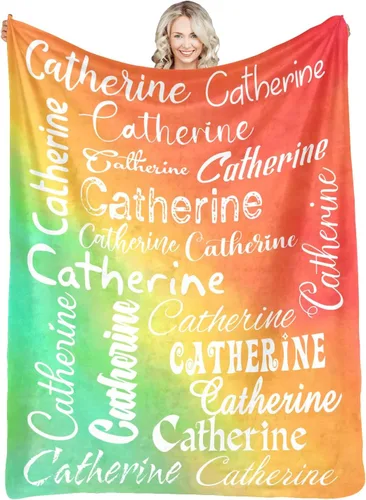 Vista 17 de Manta personalizada con nombre, manta personalizada de franela para niños, mujeres, hombres, Navidad, cumpleaños, madre, padre, día de San Valentín